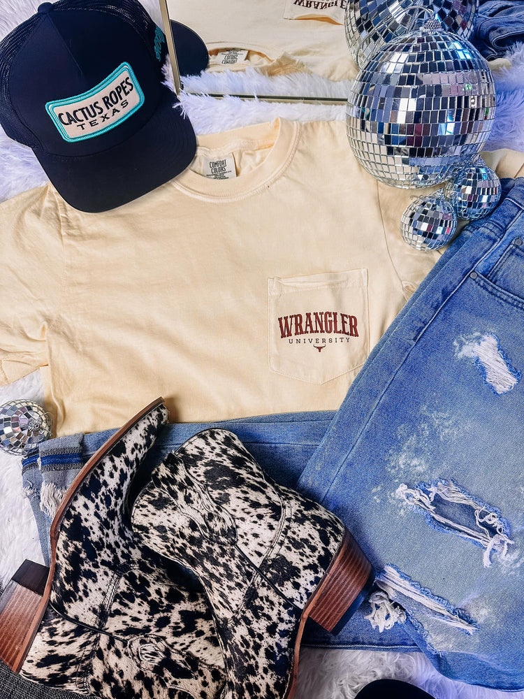 Wrangler University Pocket Comfort Colors Graphic Tee