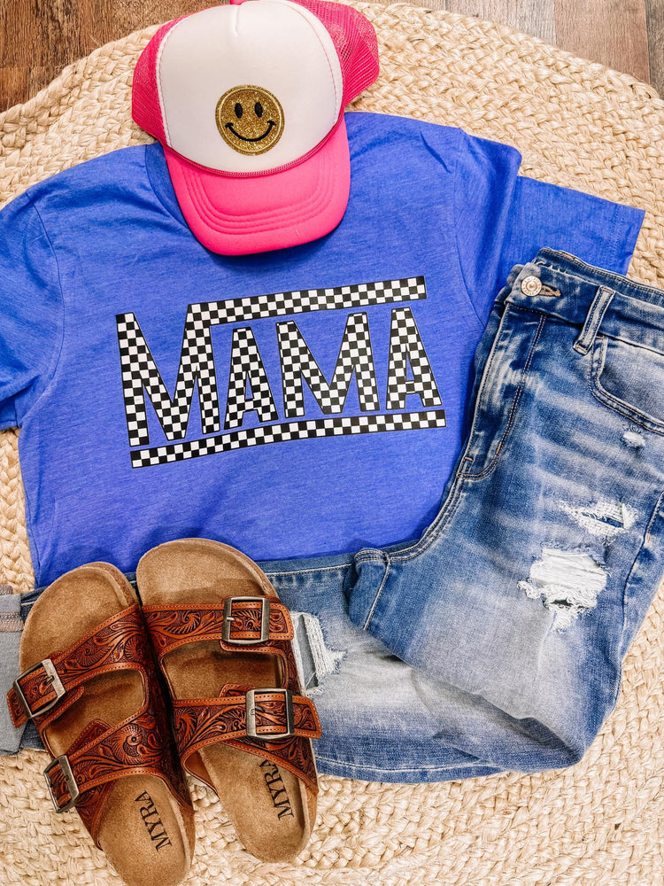 Checkered Mama Bella Canvas Graphic Tee