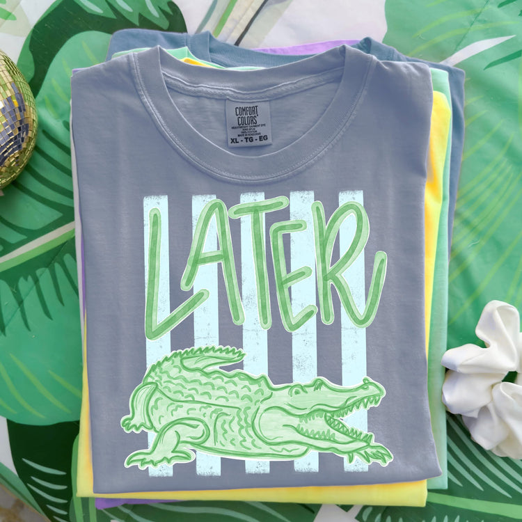 Later Alligator Boys Font Comfort Colors Graphic Tee