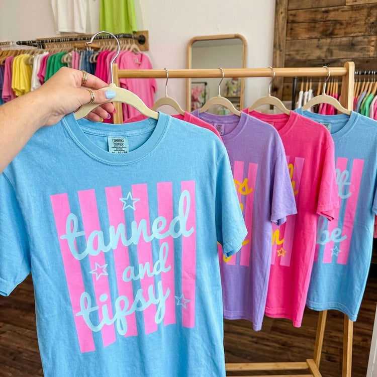 Tanned & Tipsy Summer Comfort Colors Graphic Tee