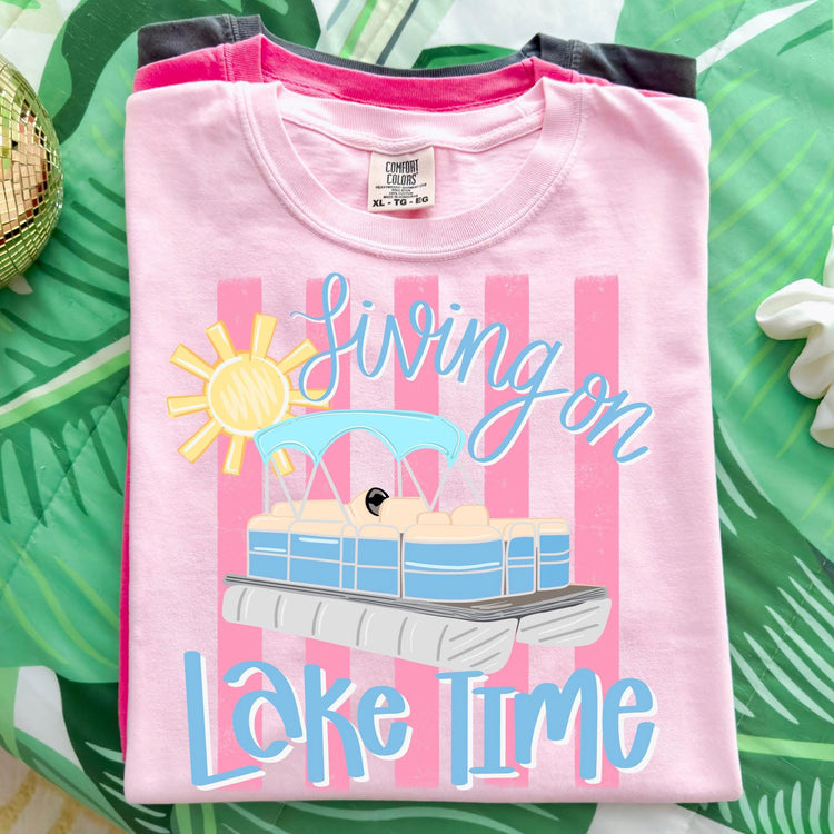 Living on Lake Time Summer Comfort Colors Graphic Tee