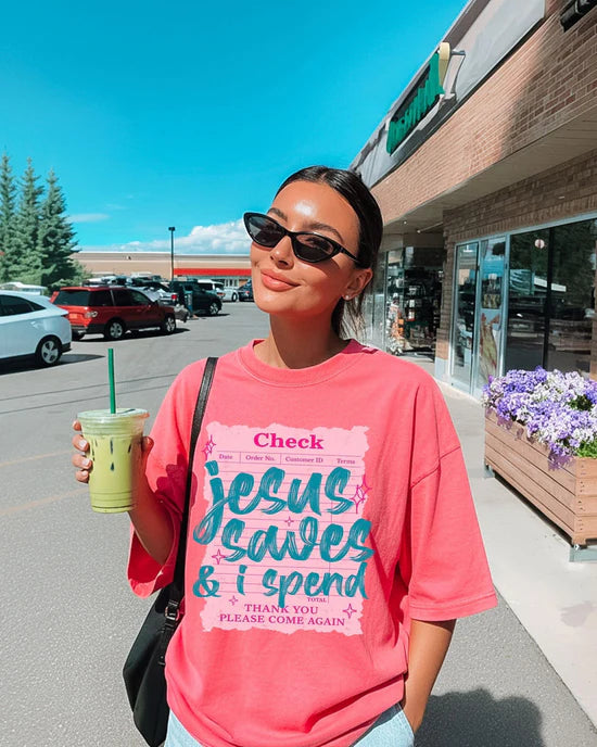 Jesus Saves Faith Comfort Colors Graphic Tee