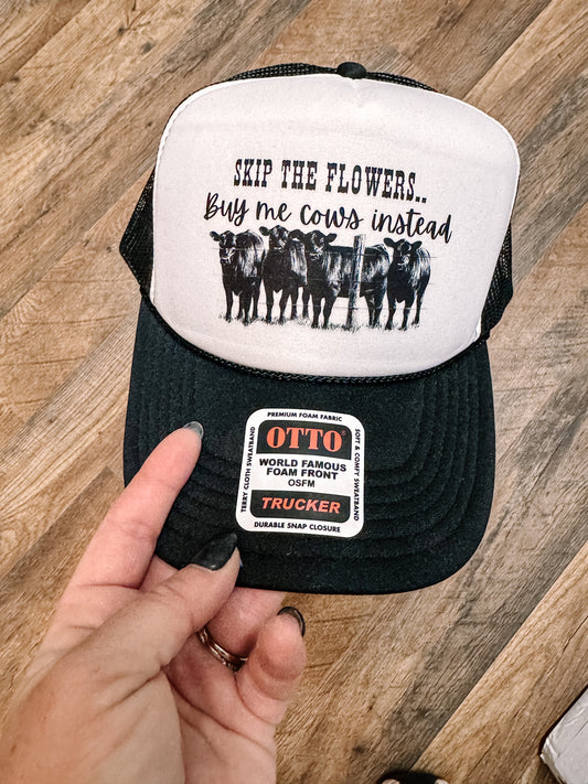 Buy Me Cows Instead DTF Printed Hat