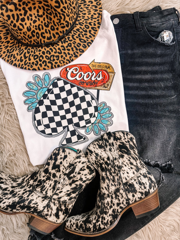 Checkered Coors Bella Canvas Graphic Tee