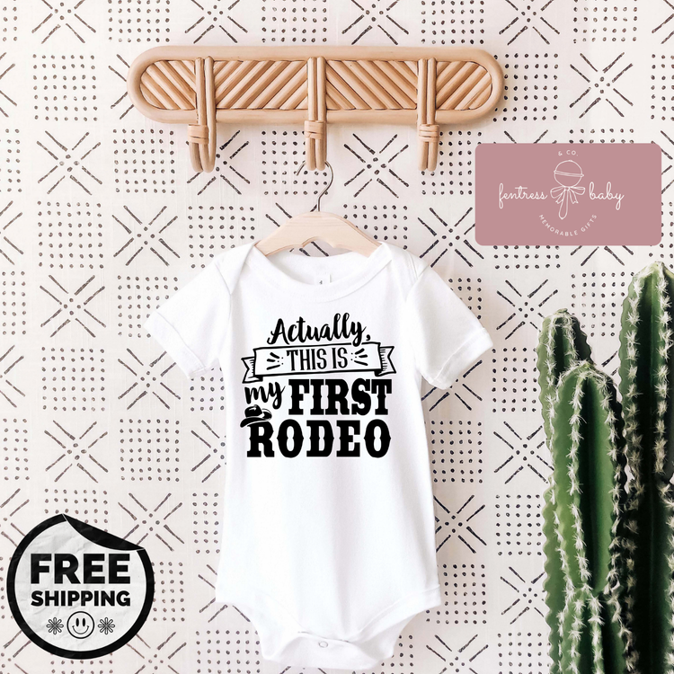 Actually This Is My First Rodeo Pregnancy Announcement Onesie