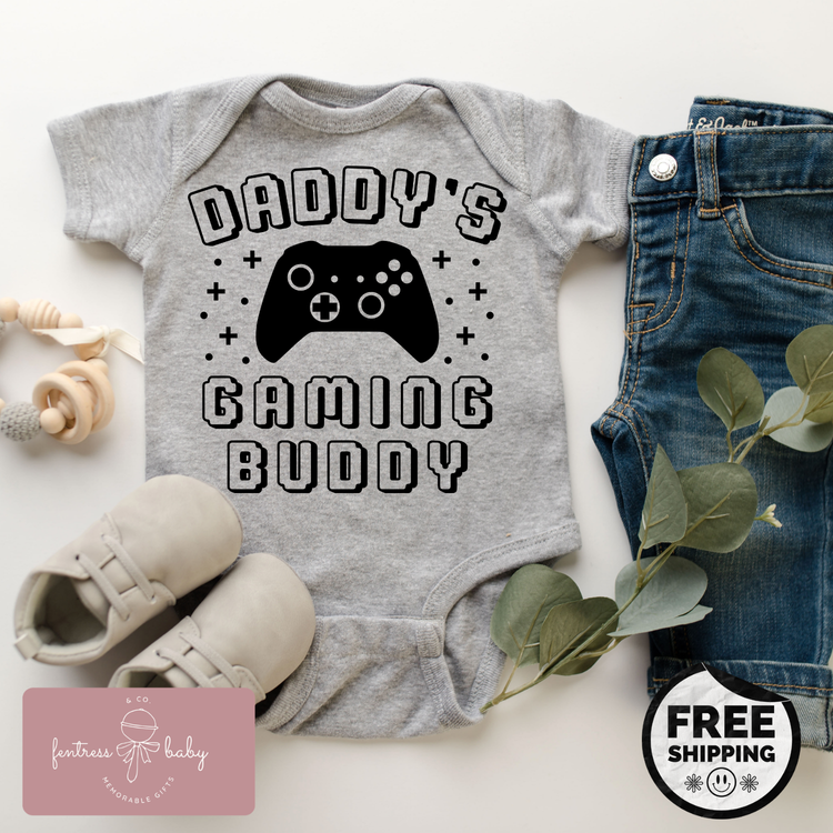 Daddy's Gaming Buddy Pregnancy Announcement Onesie