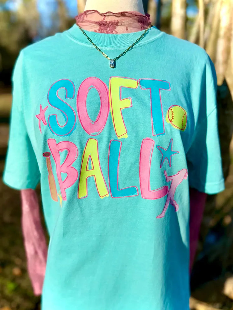 Softball Doodle Comfort Colors Graphic Tee