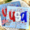 USA Splatter Doodle 4th of July Comfort Colors Graphic Tee