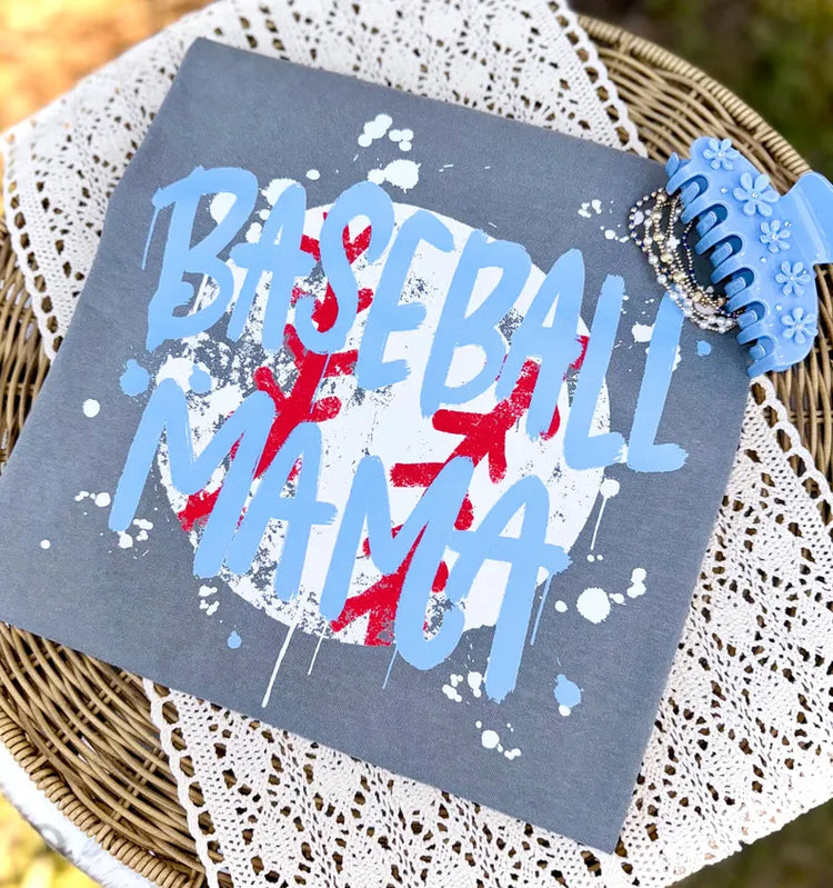 Splatter Baseball Mama Comfort Colors Graphic Tee