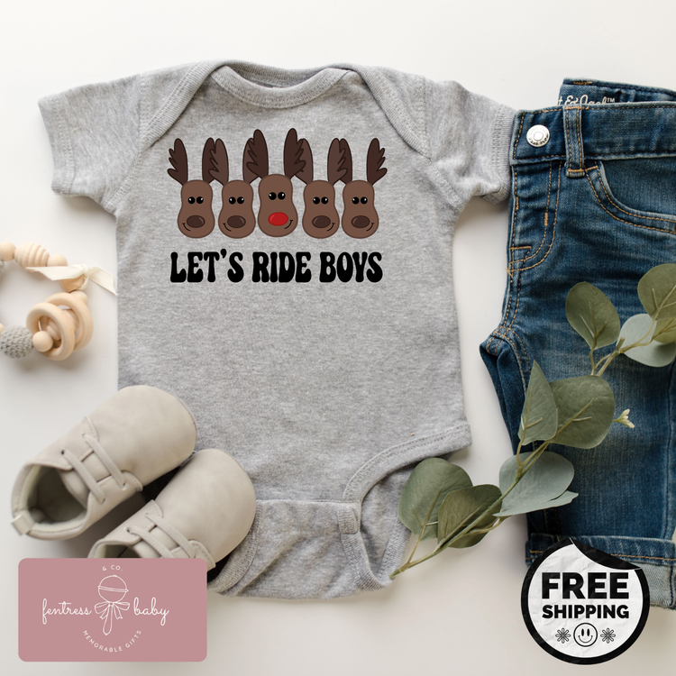 Let's Ride Boys Pregnancy Announcement Onesie