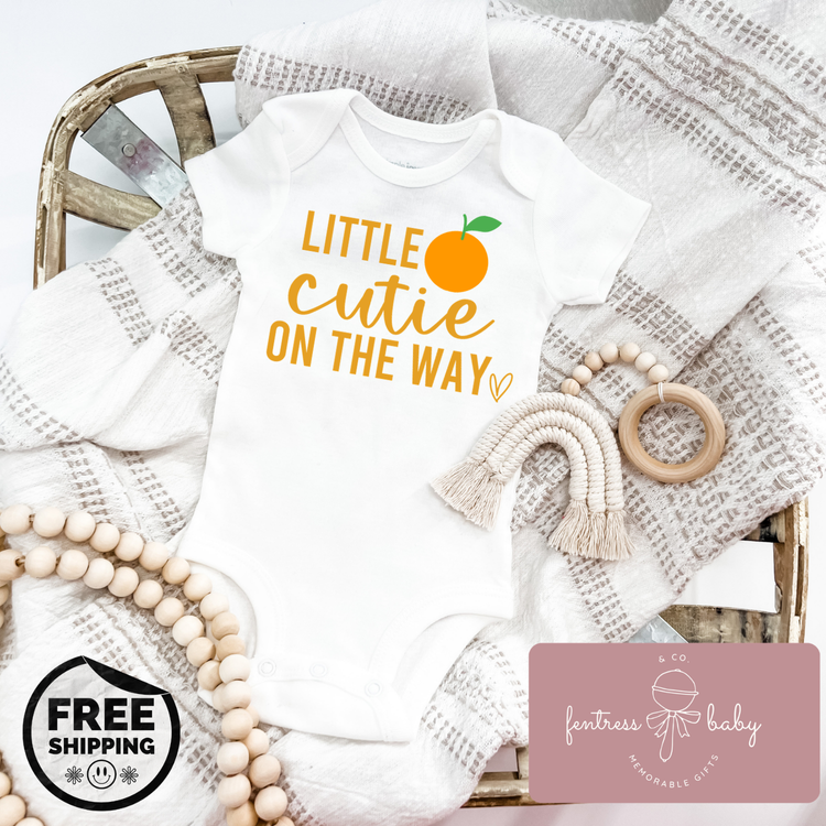 Little Cutie On The Way Pregnancy Announcement Onesie