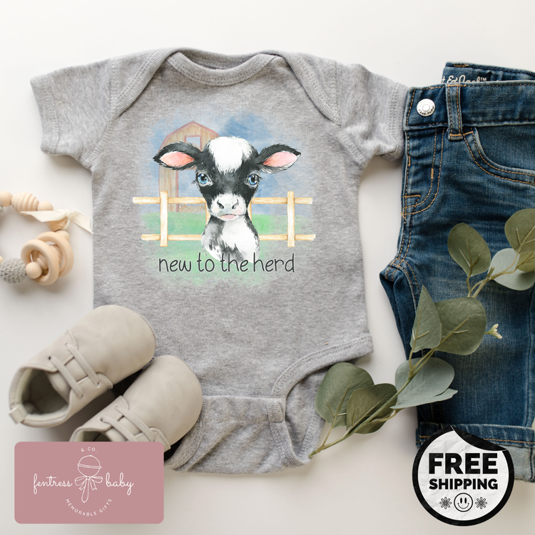 New To The Herd Pregnancy Announcement Onesie