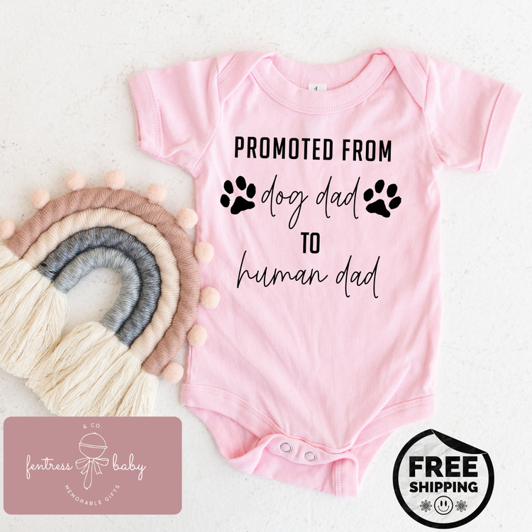 Promoted From Dog Dad To Human Dad Pregnancy Announcement Onesie