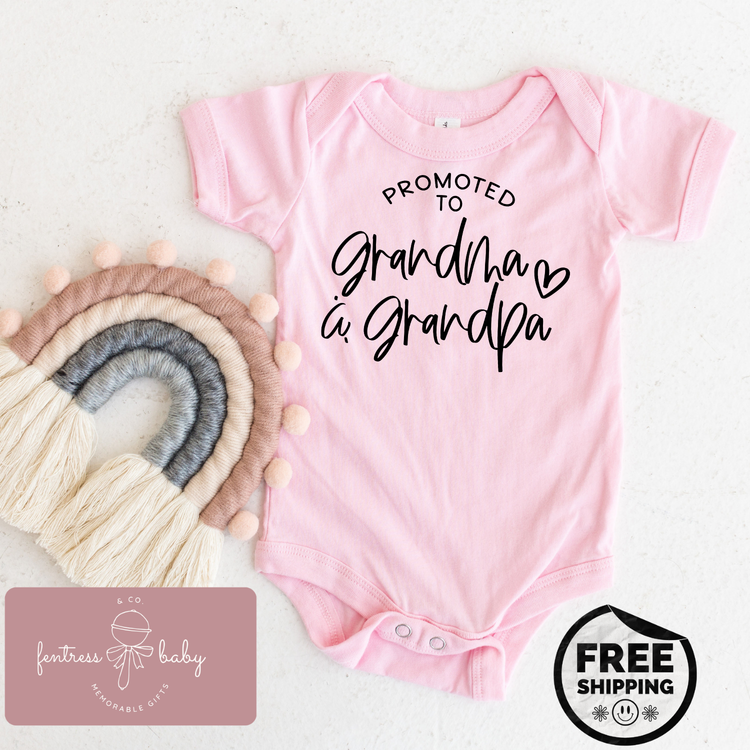 Promoted To Grandma & Grandpa Pregnancy Announcement Onesie