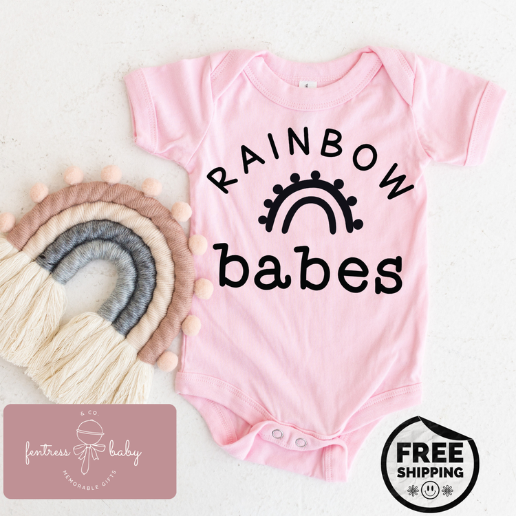 Rainbow Babes Pregnancy Announcement Onesie