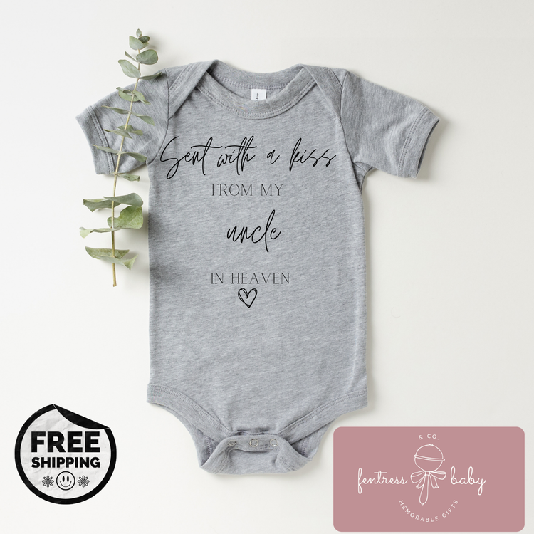 Sent With A Kiss From My Uncle Pregnancy Announcement Onesie