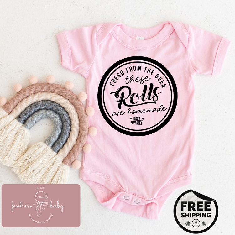 These Rolls Are Homemade Pregnancy Announcement Onesie