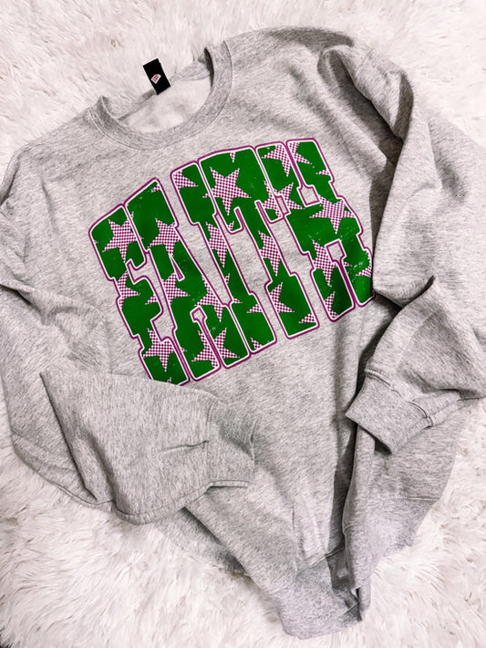Faith Varsity Preppy Stars Faith Sweatshirt