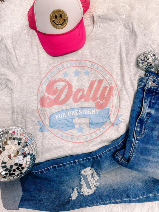 Dolly For President Bella Canvas Graphic Tee