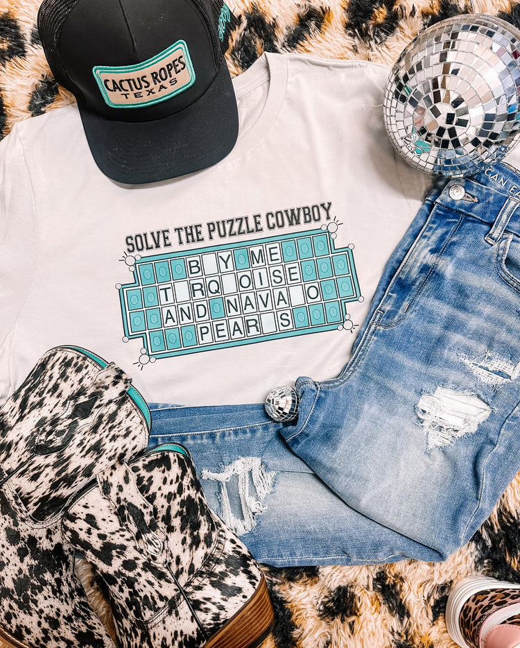 Solve The Puzzle Cowboy Bella Canvas Graphic Tee
