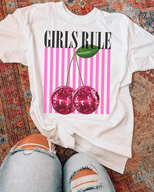 Girls Rule Comfort Colors Graphic Tee
