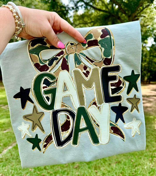 Camo Game On Comfort Colors Graphic Tee