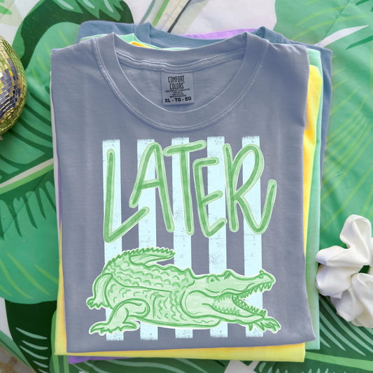 Later Alligator Boys Font Comfort Colors Graphic Tee