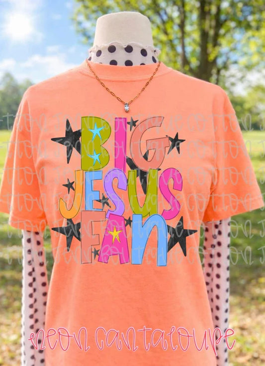 Big Jesus Fan Faith Comfort Colors Graphic Tee