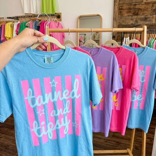 Tanned & Tipsy Summer Comfort Colors Graphic Tee