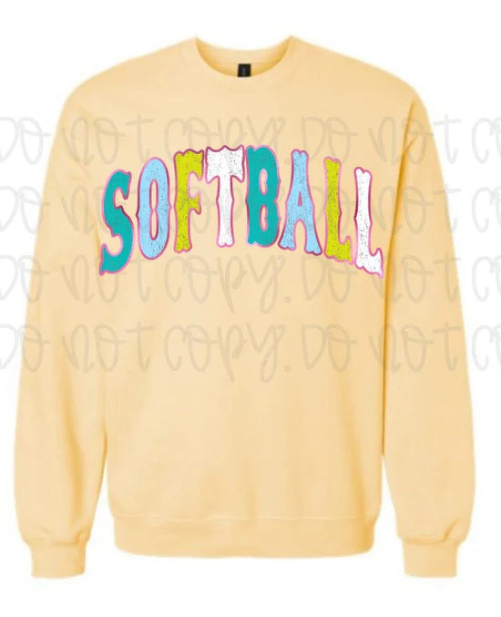 Trendy Softball Varsity Pastel Sweatshirt