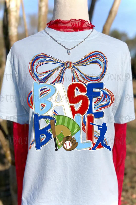 Preppy Baseball Coquette Comfort Colors Graphic Tee