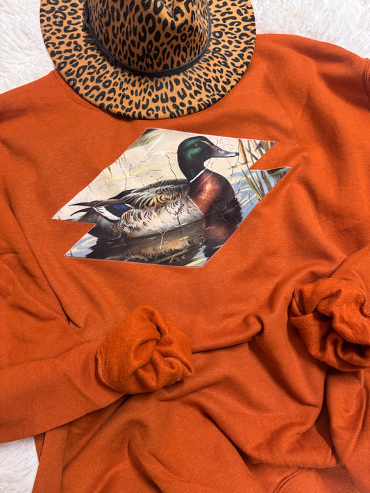 Distressed Mallard Hunting Sweatshirt