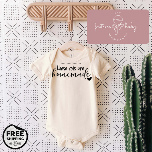 These Rolls Are Homemade Pregnancy Announcement Onesie