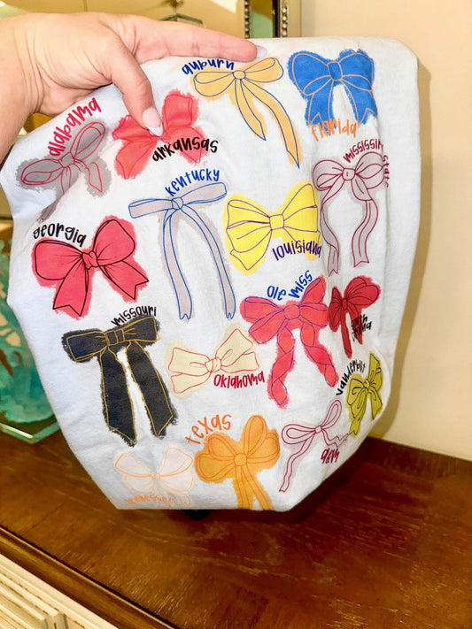 College Coquette Bows Bella Canvas Graphic Tee