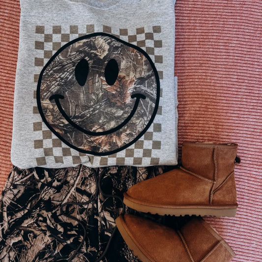 Camo Smile Bella Canvas Graphic Tee