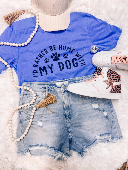 I'd Rather Be Home With My Dog Bella Canvas Graphic Tee