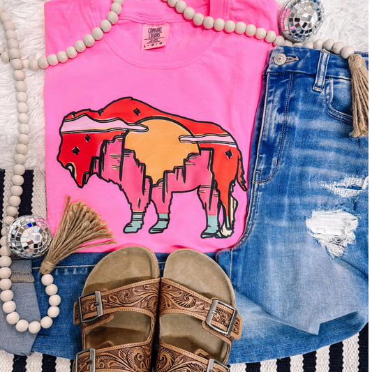 Western Buffalo Comfort Colors Graphic Tee
