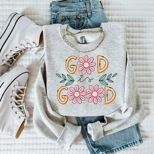 God is Good Floral Faith Sweatshirt