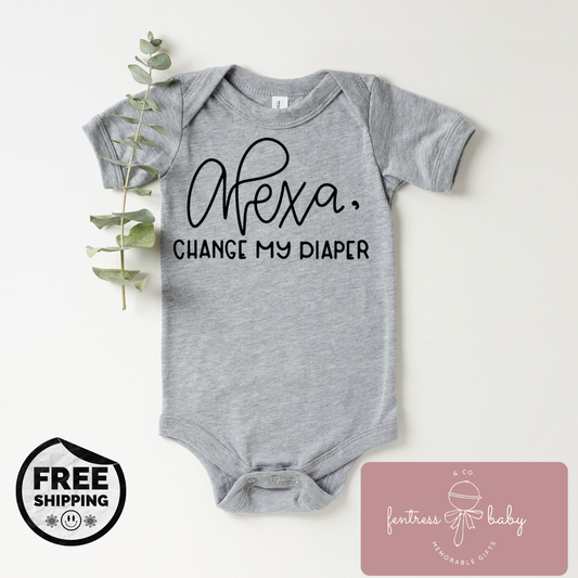 Alexa Change My Diaper Pregnancy Announcement Onesie