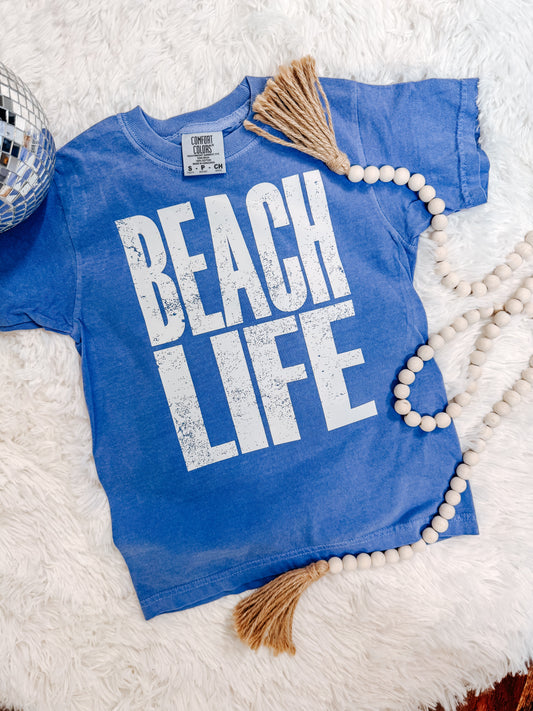 Beach Life Kids Comfort Colors Graphic Tee