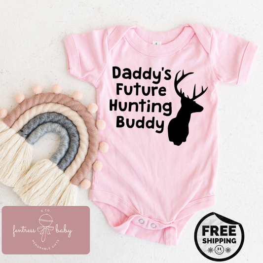Daddy's Future Hunting Buddy Pregnancy Announcement Onesie