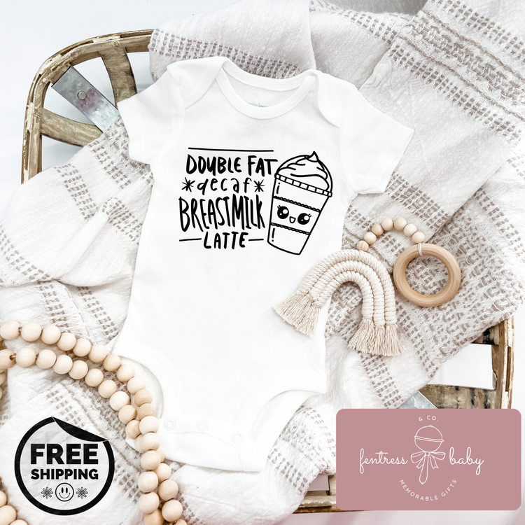 Double Fat Decaf Breastmilk Latte Pregnancy Announcement Onesie