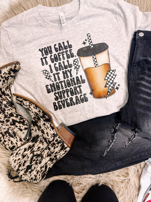 Emotional Support Beverage Bella Canvas Graphic Tee