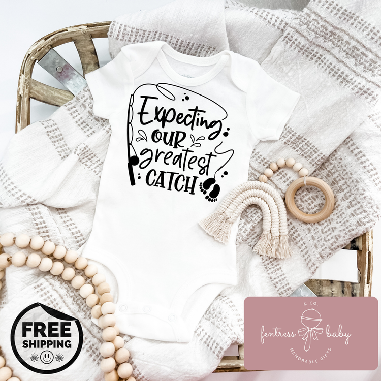 Expecting Our Greatest Catch Pregnancy Announcement Onesie