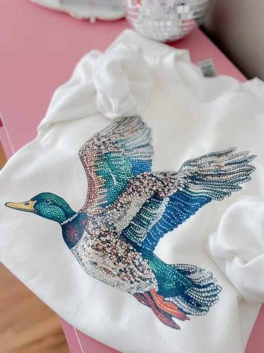 Faux Rhinestone Mallard Sweatshirt