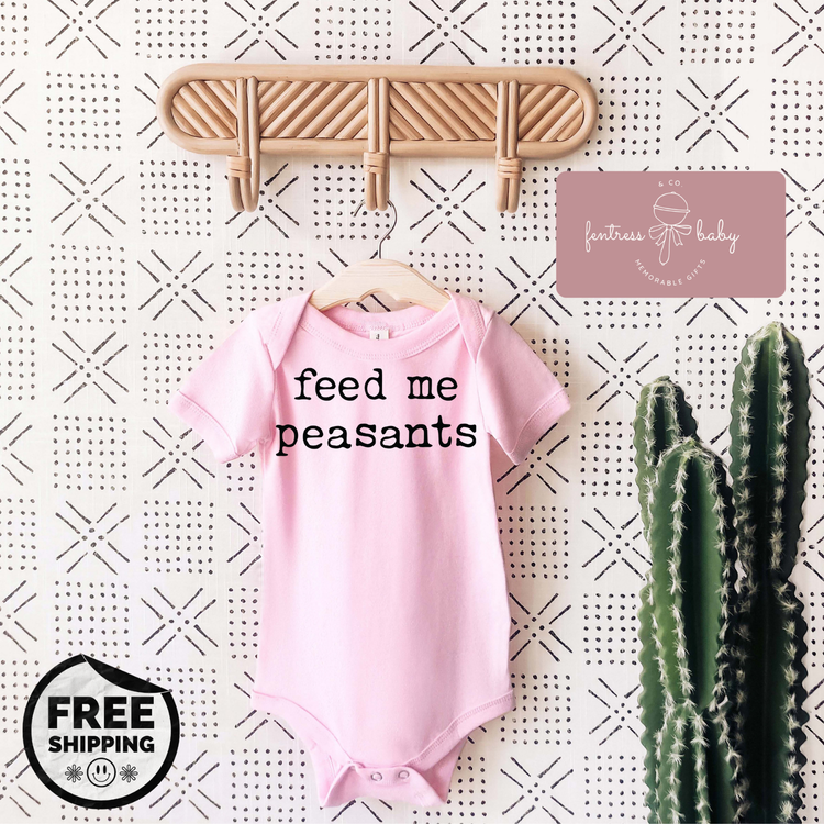 Feed Me Peasants Pregnancy Announcement Onesie