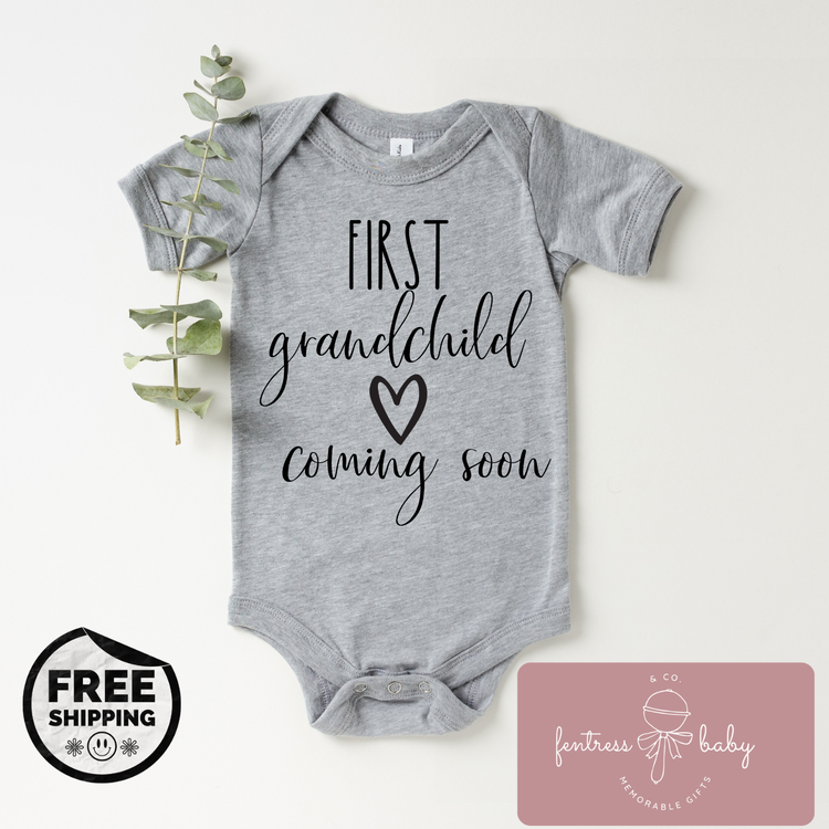 First Grandchild Coming Soon Pregnancy Announcement Onesie