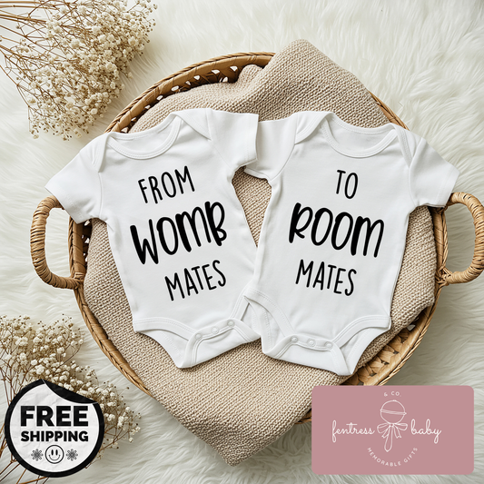 From Womb Mates To Room Mates Pregnancy Announcement Onesie