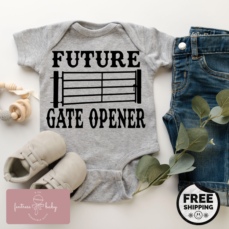Future Gate Opener Pregnancy Announcement Onesie