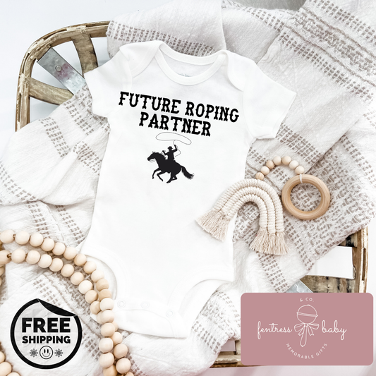 Future Roping Partner Pregnancy Announcement Onesie